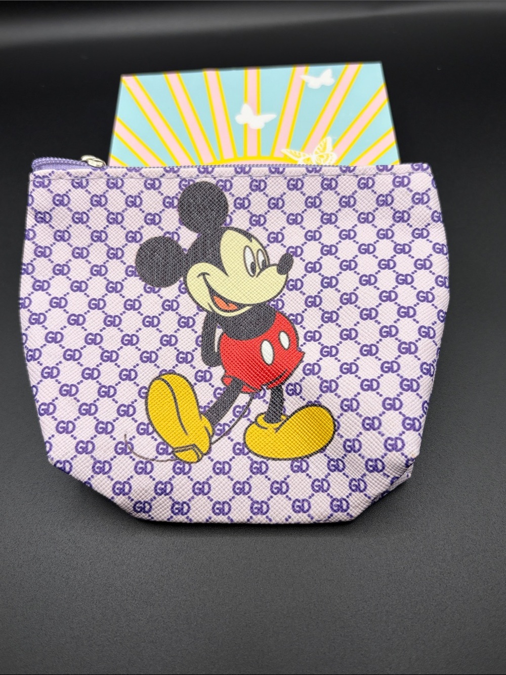 Purple Mickey Mouse Print Coin Pouch
